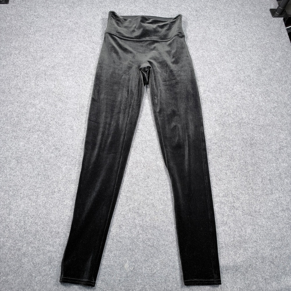 Spanx Velvet Leggings Black High Waisted Shaping Pants Medium M 4127